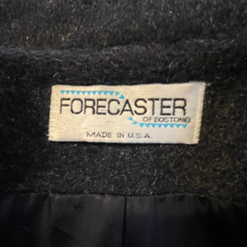 Vtg FORECASTER OF BOSTON Women's L/XL Wool Mohair Coat Dark Gray Union USA - Picture 11 of 13
